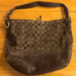 Coach Dark Brown Signature Shoulder Bag